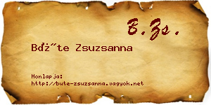 Büte Zsuzsanna névjegykártya